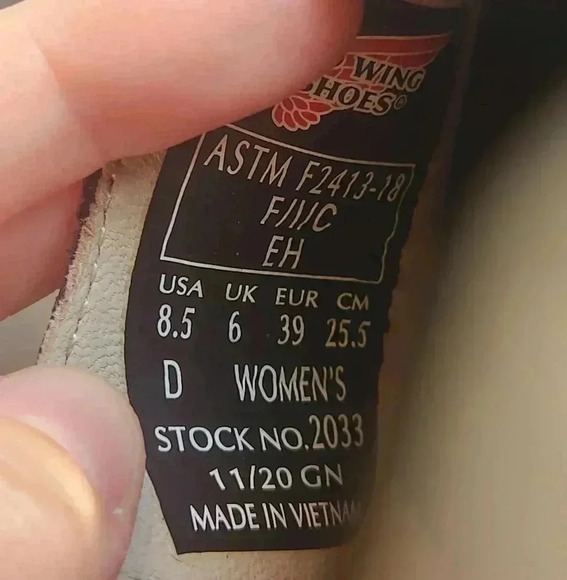 Red Wing Brown Leather Safety Slip On Steel Toe Shoes Size 8.5 Women's - Picture 9 of 9